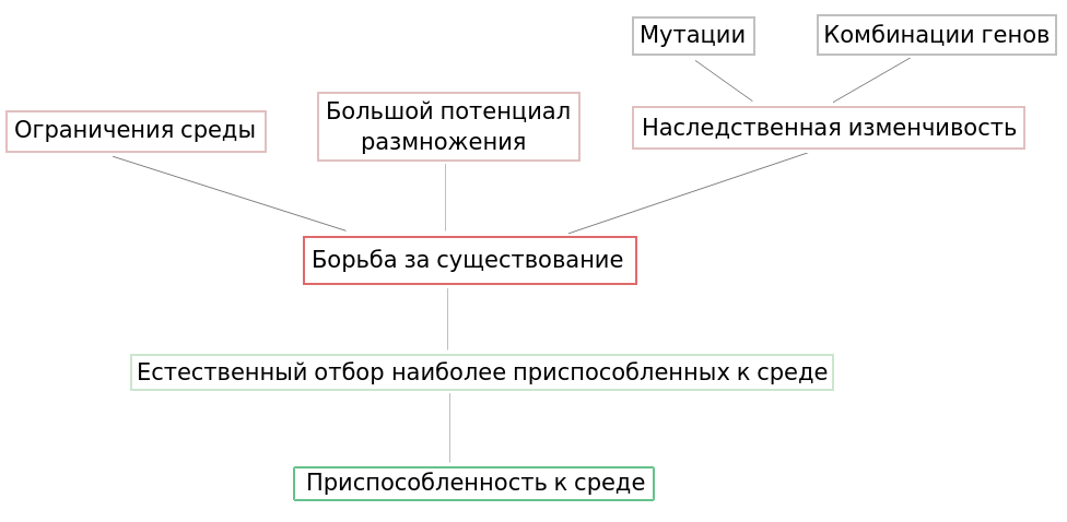 Схема эволюции и место в ней естественного отбора